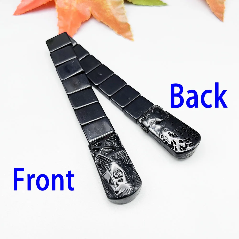 NJ106 الوردية الأسود الذئب رئيس القمر مشاهدة نافذة الحديد بوكر ثلاثية الأبعاد مجسمة الراتنج الإصبع للطي الوجه مجوهرات الإجهاد الإغاثة #3