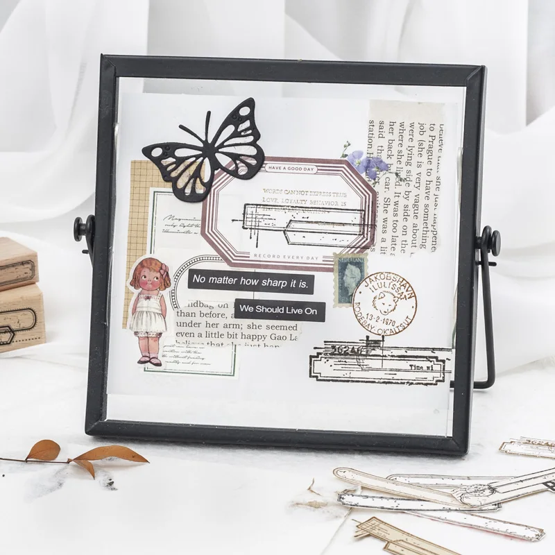 Yoofun Vague Boarder Houten Stempel Scrapbooking Frame Standaard Houten Zegel voor Journaling Dagboek Album Decoratie Stempel