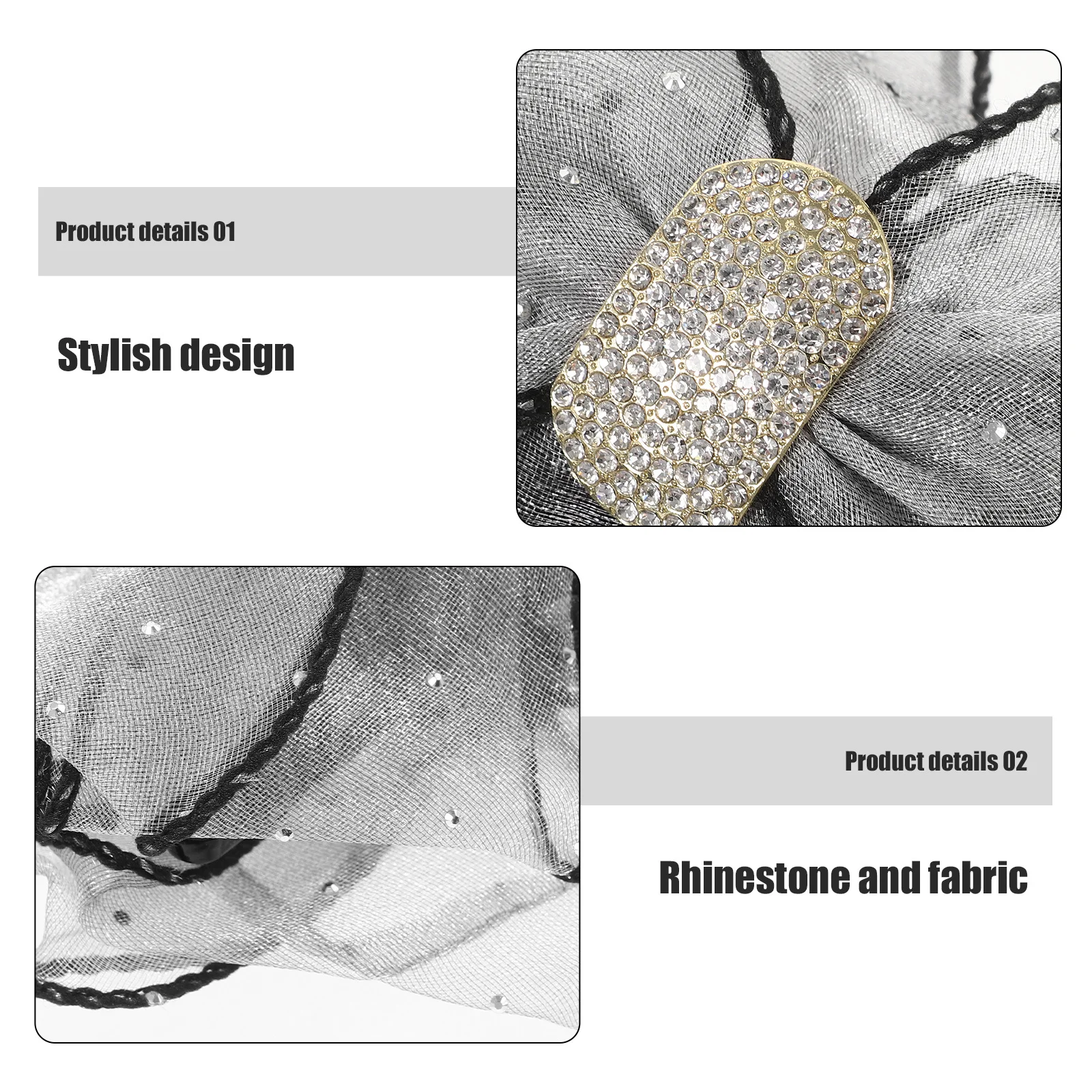 

Double Sided Bow Knot Jaw Clip Glitter Rhinestones Large Fabric Bow Styling Clips Claw Clips For Thick Fine Hair Hair