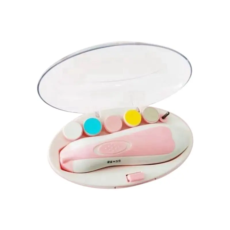 B05C-Electric Baby Nail File With Soft LED Lights, Nail Trimmer With 6 Grinding Pads.