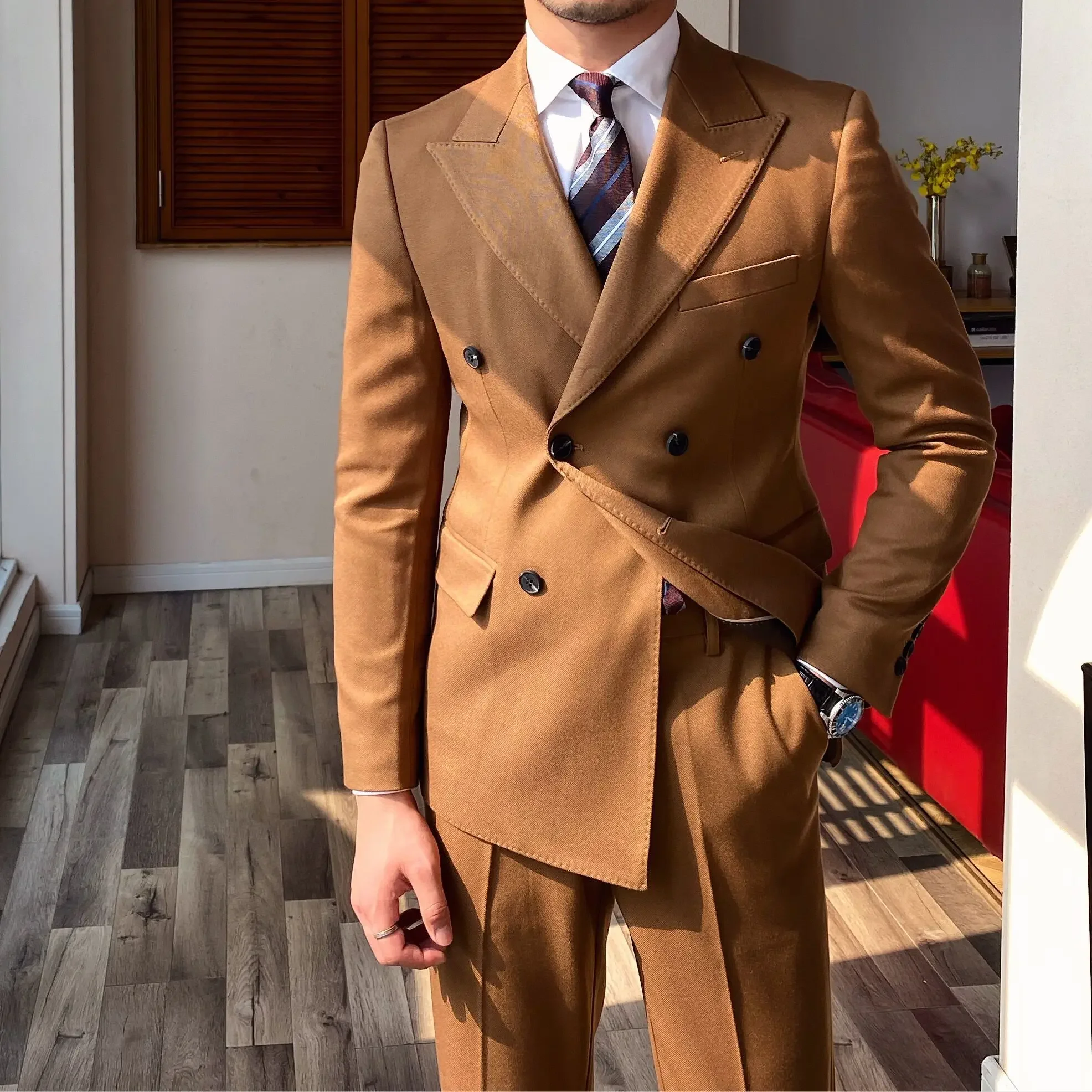 Formal Korean Business Dress 2 Piece Outfit Set Male Spring Autumn Fashion Clothes Ceremony Luxury Full Men\'s Suits and Blazers