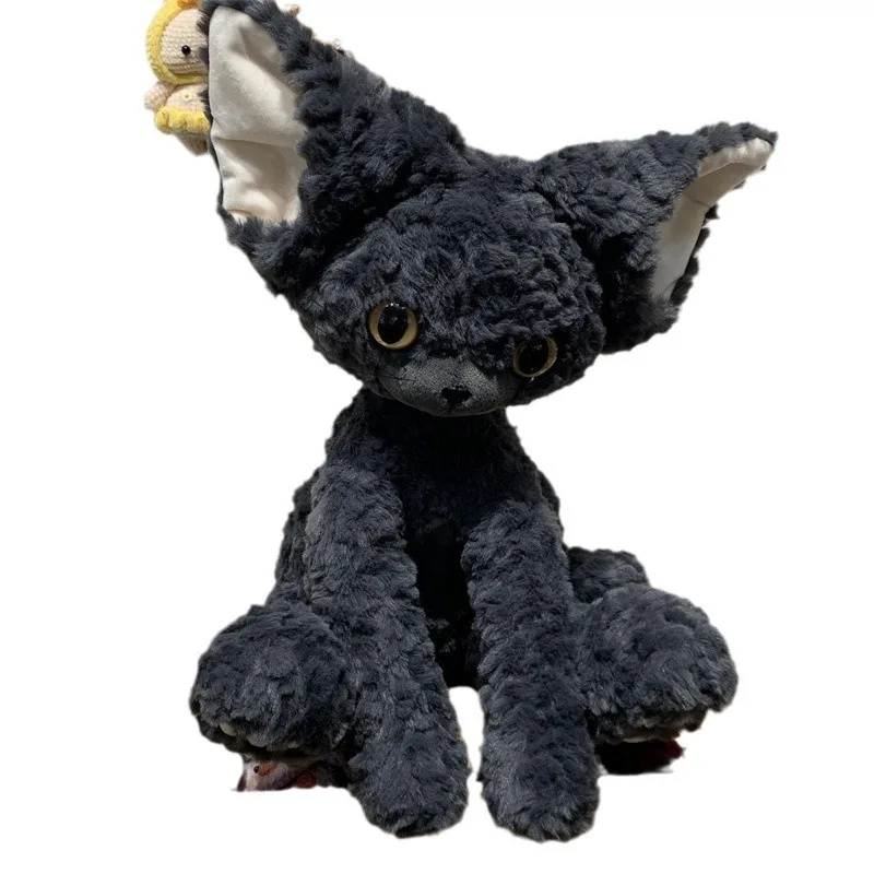 Duitse krullende kat zwart-witte kat pluche pop schoudertas crossbody tas pop