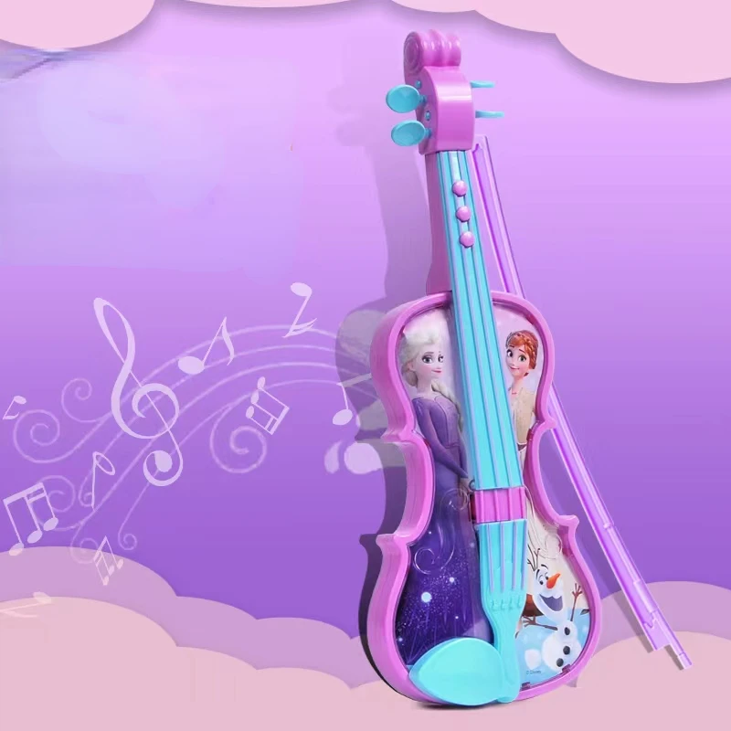 Disney girls królewna śnieżka księżniczka skrzypce zabawka Instrument muzyczny symulacja zabawka dla dzieci elektroniczny Instrument muzyczny prezenty świąteczne