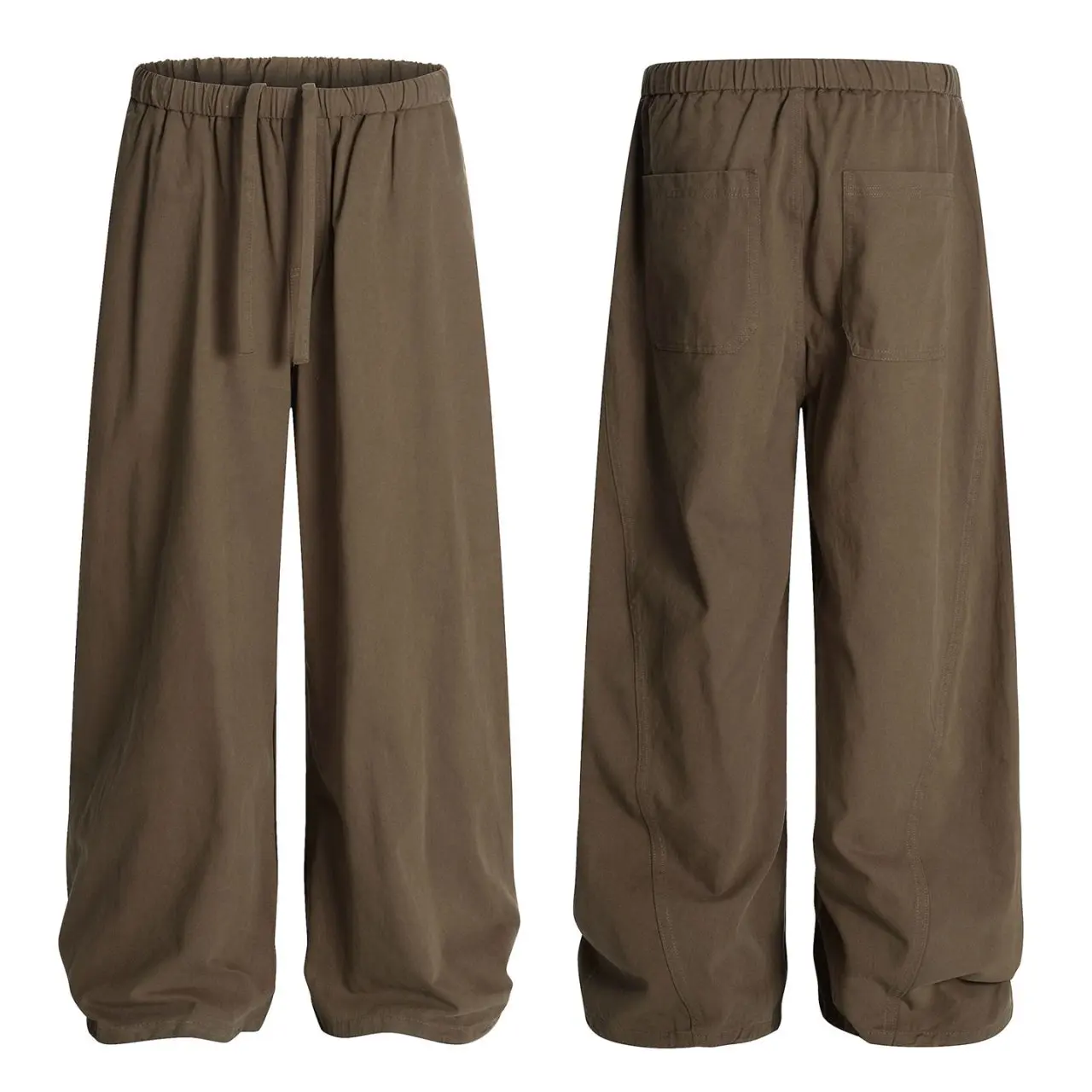 

American Retro Drawstring Casual Cargo Pants Men Women Streetwear Cleanfit Commuter Loose Wide Leg Baggy Pants Unisex Trousers