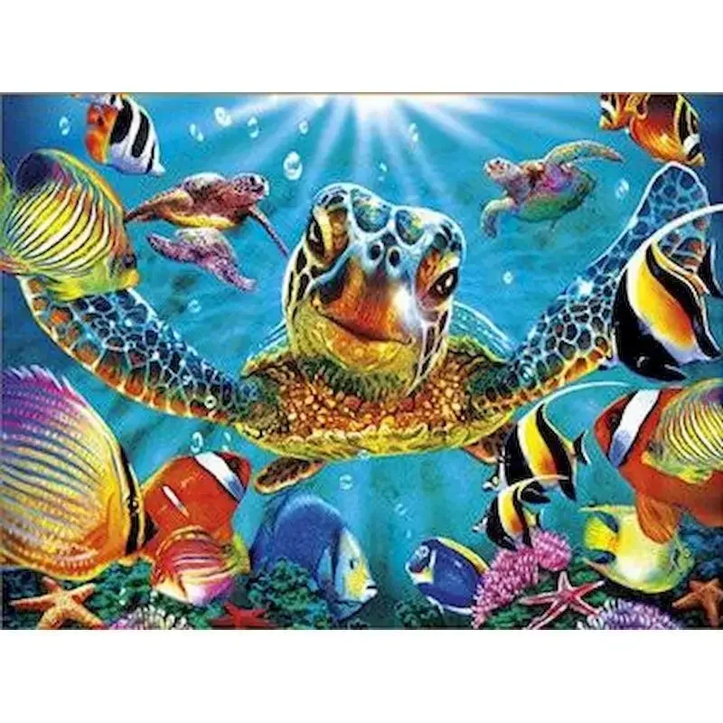 PhotoCustom Sea Turtle Paint By Numbers Handicraft Art Diy Crafts Animal Crafts Gift Unique Gift Crafts DIY Kits for Beginners