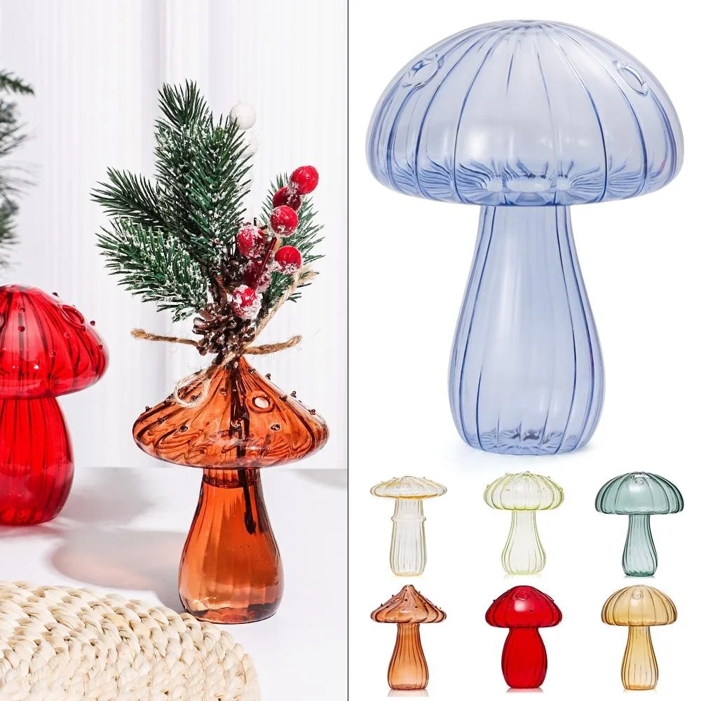 New Hydroponic Flower Bottle Transparent Mushroom Aromatherapy Bottle Glass Glass Vase Flower