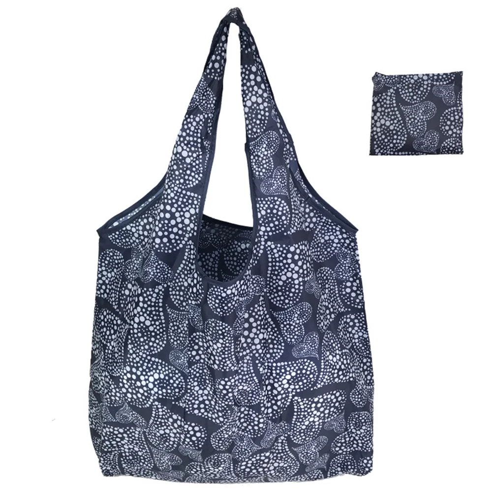 Folding Shopping Bag Large Capacity Reusable Tote Bag Floral Pattern Portable Bag Grocery Storage Organizer Handbags For Women