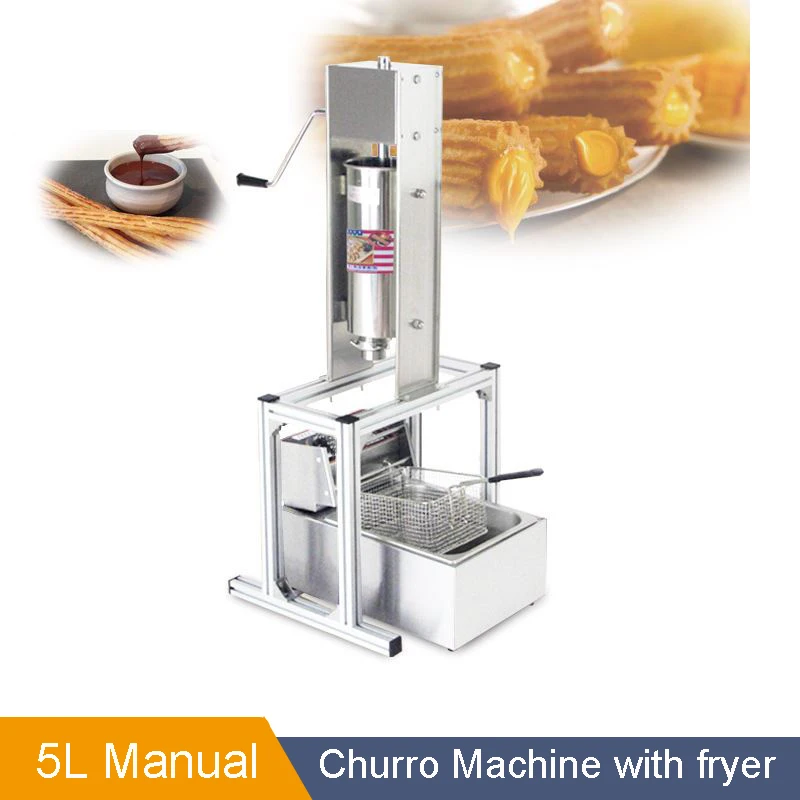 5 L Spanish Churros aker With 3 olds 6 L Deep Fryer Coercial Heay Spanish Churrera Spanish Churro Snack aker