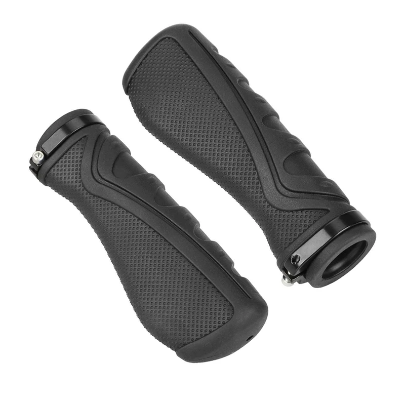 

ABUE-Black 22Mm Shock-Absorbing Non-Slip Grips Mountain Bike Shock-Absorbing Non-Slip Grips With Locking Rings Durables Grips