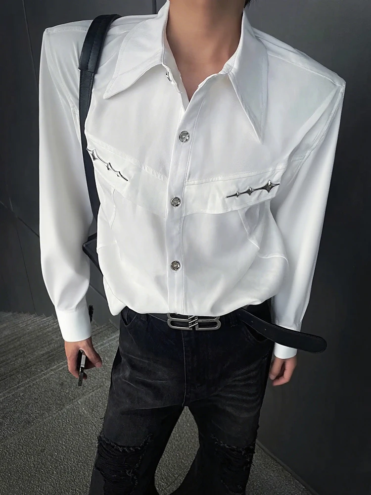 

Cleanfit Metal Design Long Sve Мужские подушечки irt для волос St Sle Белая повседневная осенняя верхняя одежда свободного кроя