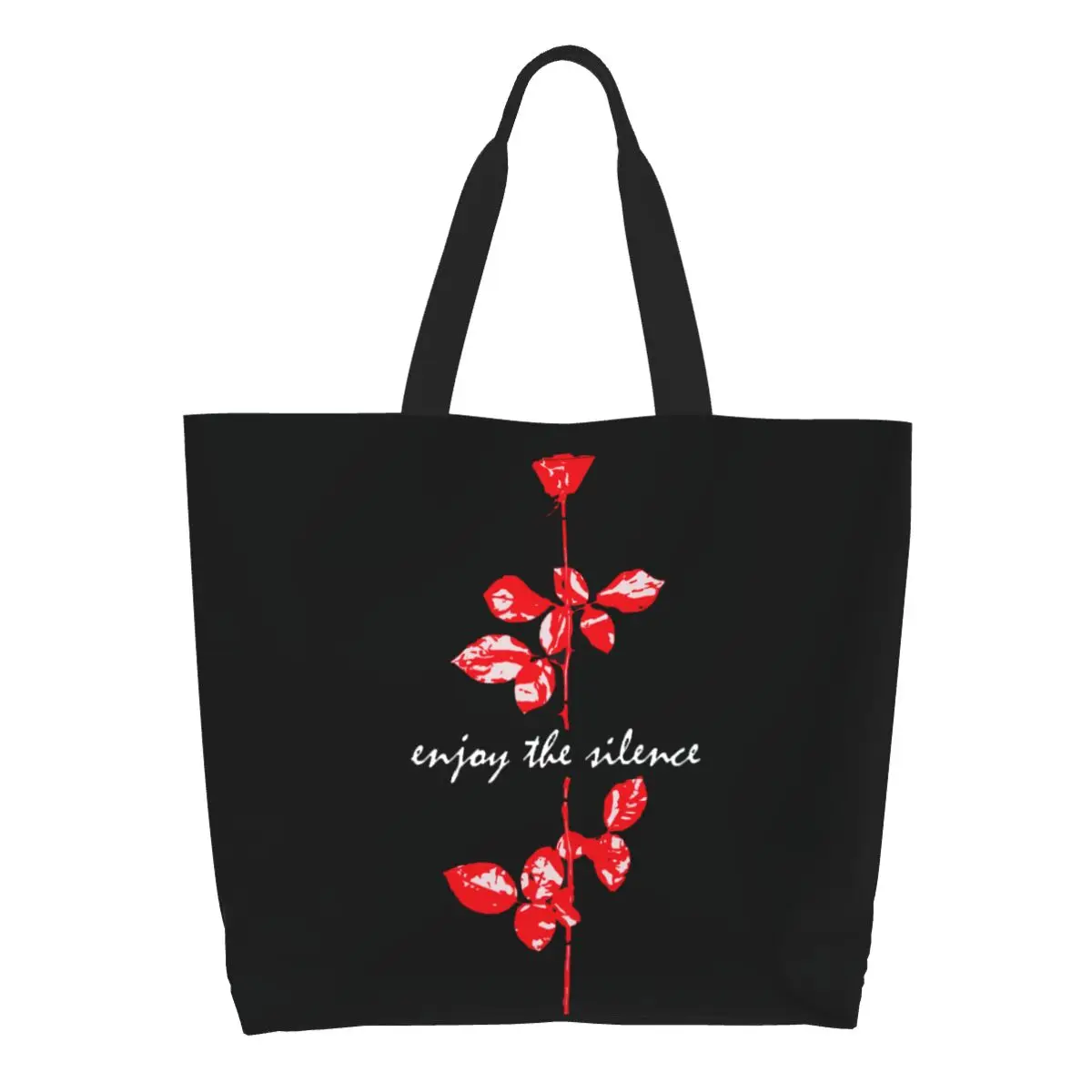 Bolso de compras de comestibles con modo genial de Rock Depeche electrónico personalizado, bolso de hombro de lona para mujer, bolso de mano de gran capacidad