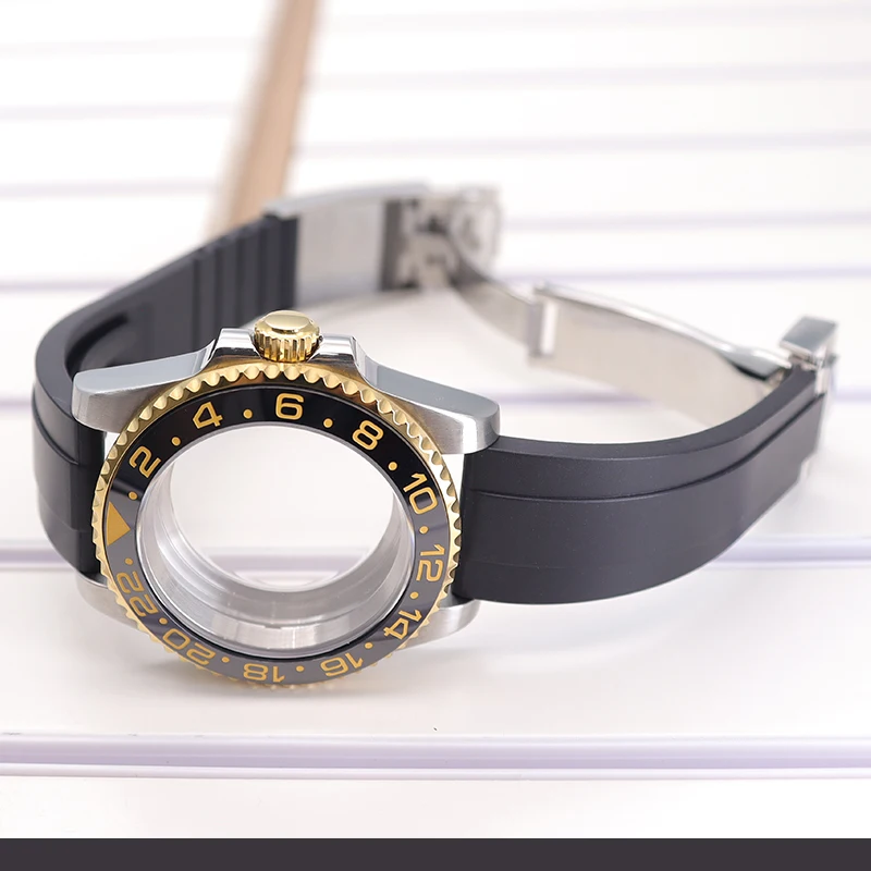 40-mm-Uhrengehäuse, NH35-Gummiarmband für NH35, NH36, NH34/38, Miyota8215, ETA2824-Uhrwerk, GMT-Sub-Gehäuse, 120-Klick-Lünette mit einseitiger Drehfunktion. – Detail 14