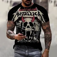 Nueva camiseta de manga corta con estampado 3D de calavera para hombre, camisa Retro informal a la moda, ropa de calle de verano, camisetas de gran tamaño, ropa
