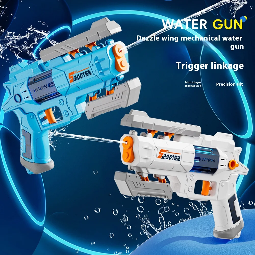 

New Transformable Press-Type Linkage Water Gun Burst Pistol Rapid Fire Outdoor Battle game Summer Splash Toys for Kids gift