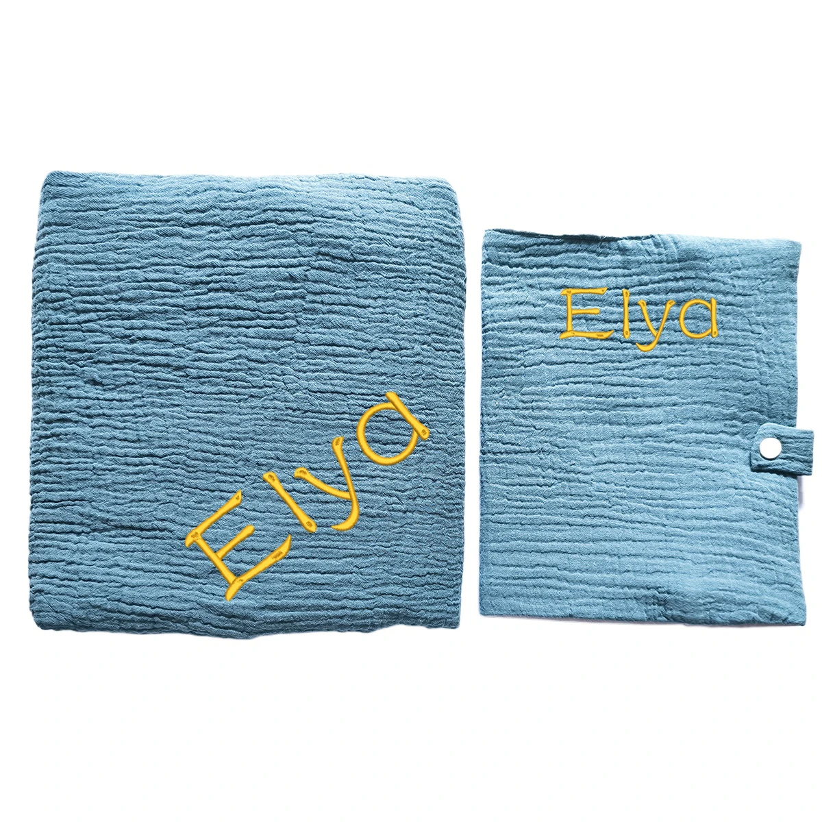 Personalized Baby Blanket Embroidered Name Personalized Embroidered Health Book Cover Baby Muslin Swaddle Newborn Birth Gift