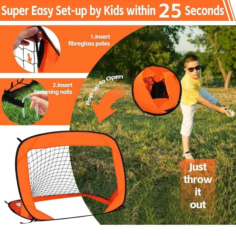 

Pop Up Goals Soccer Backyard Beach Soccer Training Net Versatile Lightweight Easy Assembly Practice Tool For Activities Outdoor