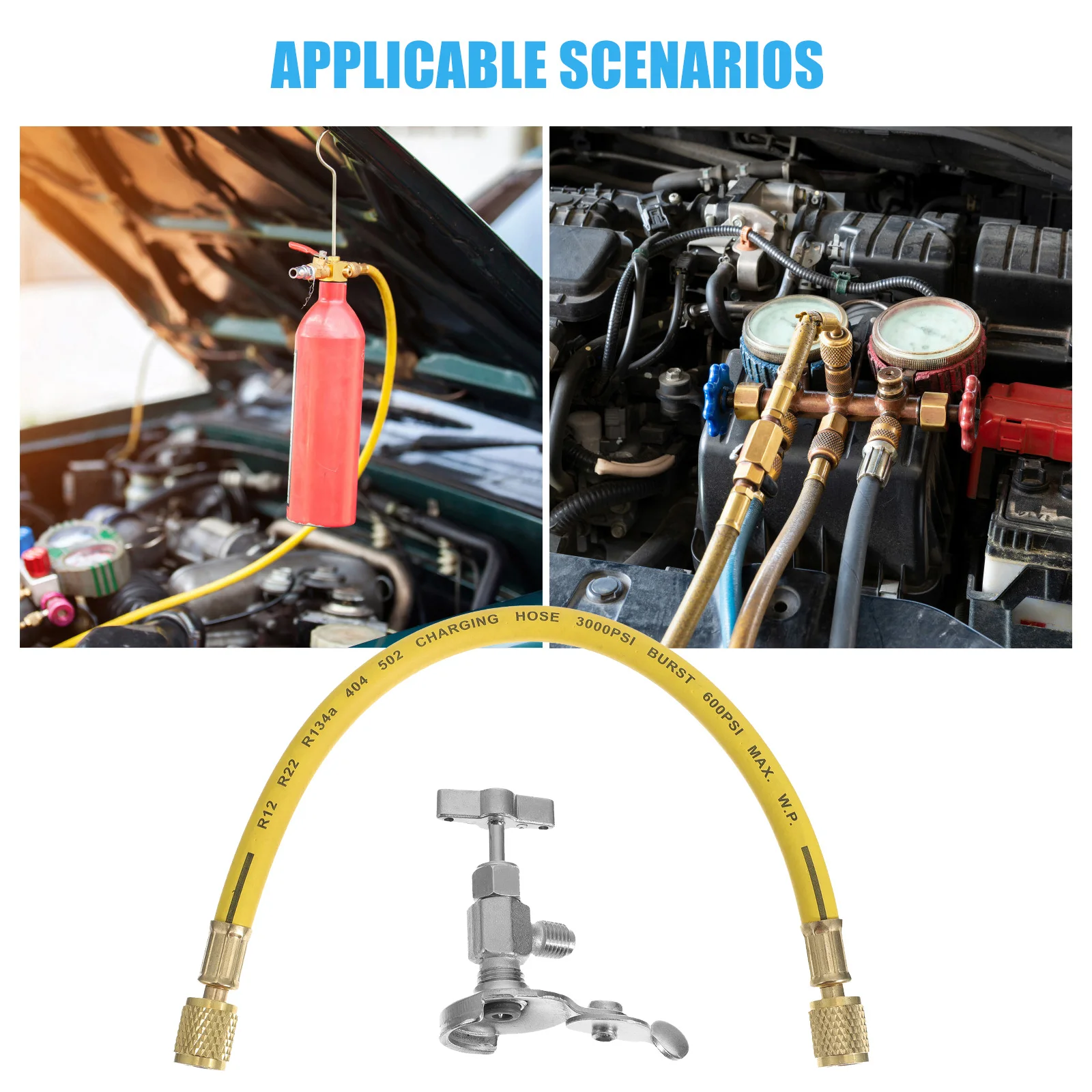 

Refrigerant Charging Hose Durable R134A Car Pipe Long Service Life Vehicle Refrigerant Charging Hose Auto Supplies