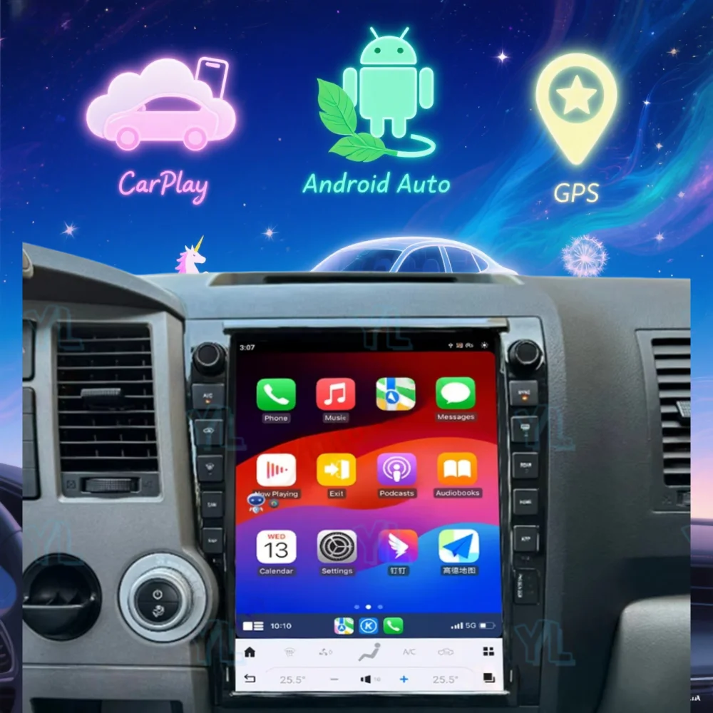 YLL ترقية جديدة أندرويد 13.0 السيارات Carplay لتويوتا تندرا 2007 ~ 2013 سيارة الوسائط المتعددة راديو السيارات لتحديد المواقع والملاحة رئيس وحدة