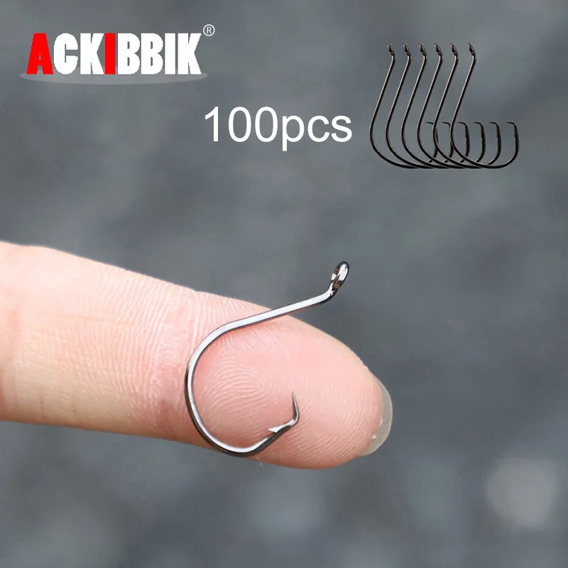 

Ackibbik 100pcs Circle Hooks Saltwater Circle Hooks for Catfish Circle Fishing Hooks Octopus Hooks 2# 4# Fishing Tackle