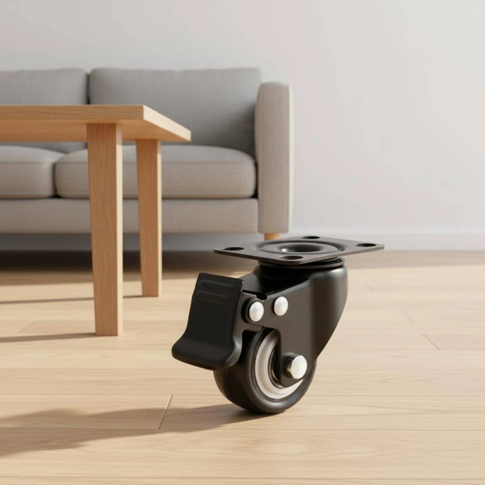 

Nylon Plate Caster Effortless Rolling Brake Caster Wheel Mobility Hardware Easy Installation Heavy Duty