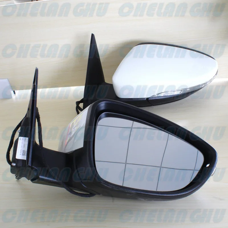 For VW Beetle 2012 2013 2014 2015 2016 2017 2018 2019 LHD 1 Pair 6 pins White Painted Heated Power Fold Mirror Assembly