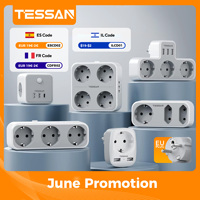 TESSAN EU KR Plug Power Strip with AC Outlets and USB Charging Ports Multiple Wall Socket Adapter for Home Office 벽면 소켓