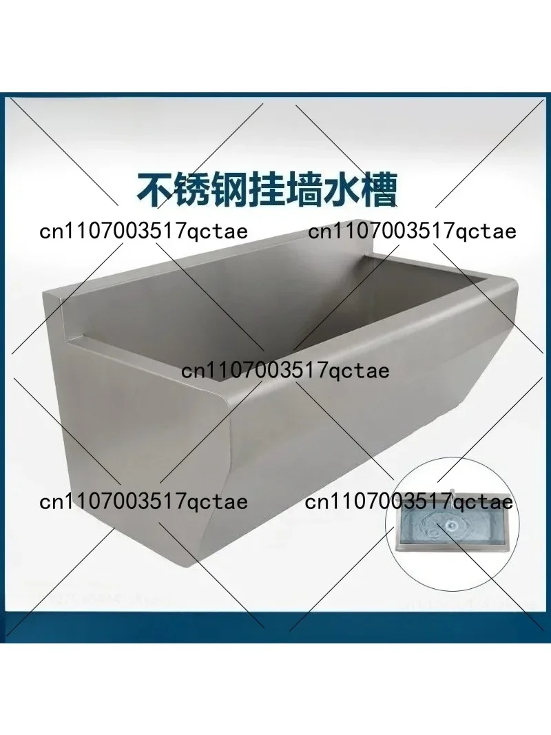 Stainless Steel Wall Mounted Sink Scrubbing Table Rust Proof Wash Basin with Screws for Kitchen Bathroom Use