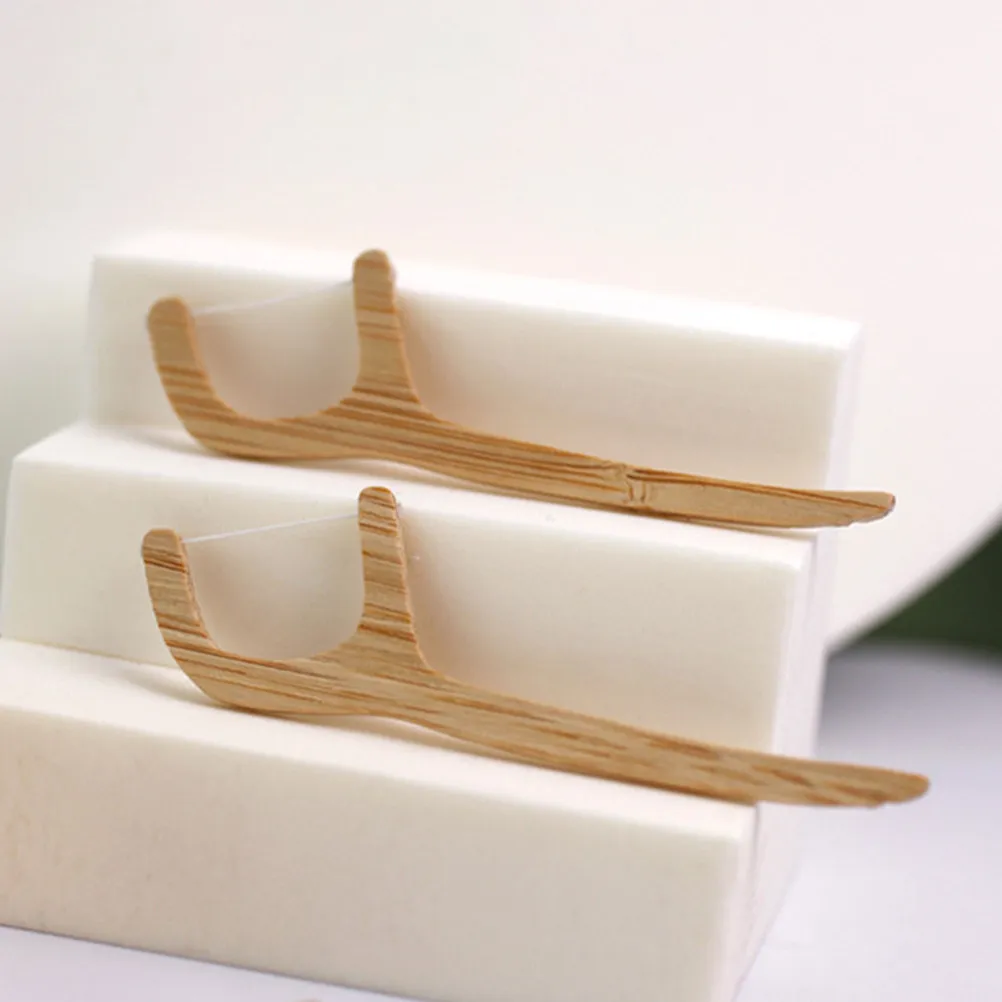 20Pcs Bamboo Floss Picks Soft Flexible Flosser for Gentle Care Effective Plaque Food Particle Removal Flossing Sticks