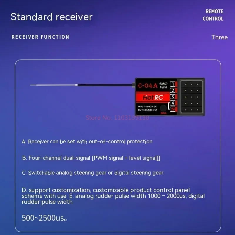 Télécommande à une main de Ds-4a de RC chaud pour les avions de 2 voies de véhicule d'escalade de bateau de filet avec le contrôle de odorde verrouillage de vitesse de partenaires