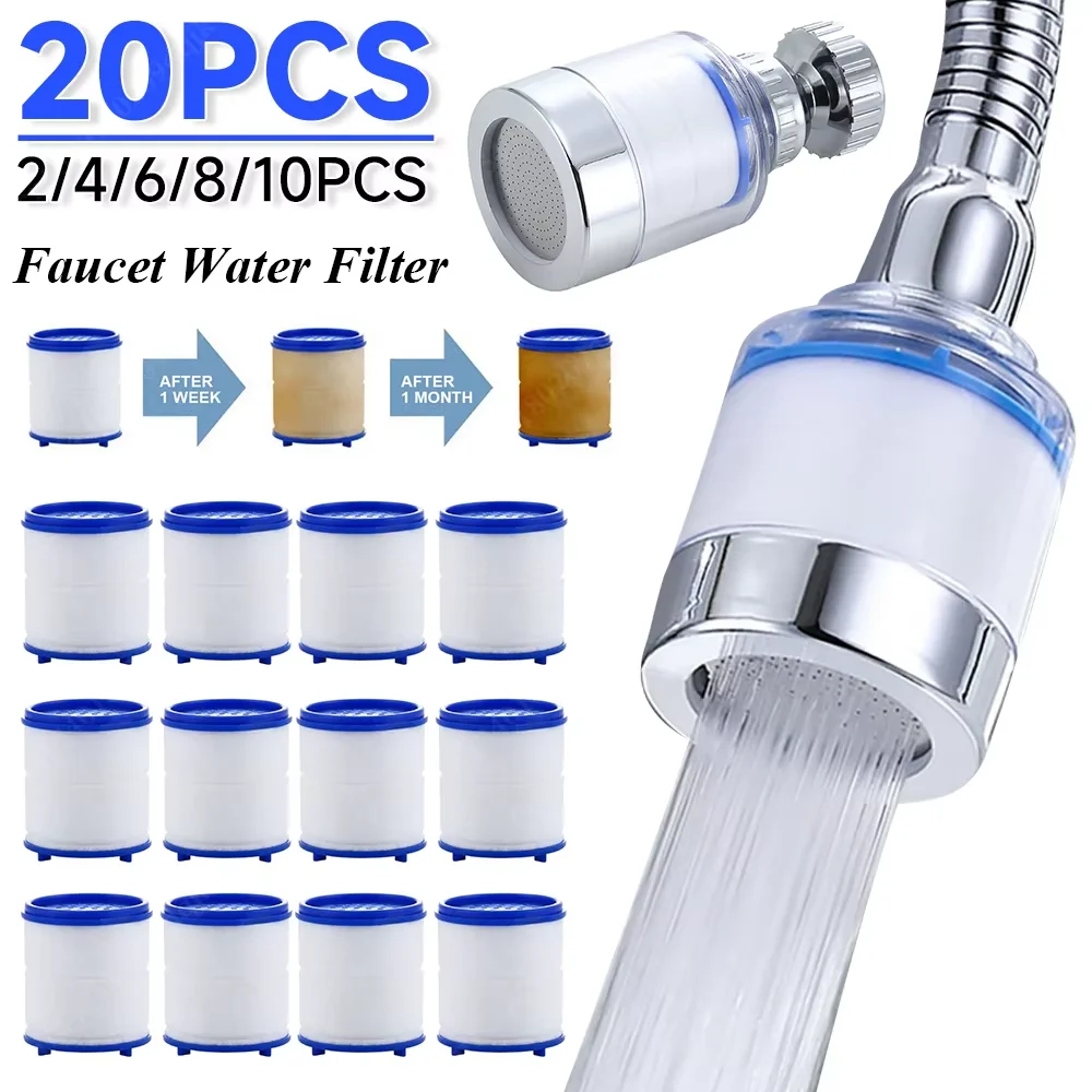 1-20pc Faucet Water Filter Element Remove Chlorine Heavy Metals Filtered Showers Head Bath Filtration Purifier Soften Hard Water