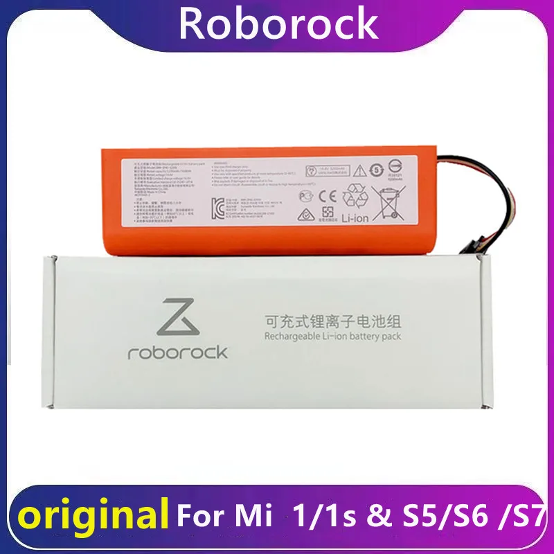 Original Battery 14,4 V-5200mAh is Suitable for Roborock S5MAX S6MAXV S7 S75 Sweeping Robotic Vacuum Cleaner Components