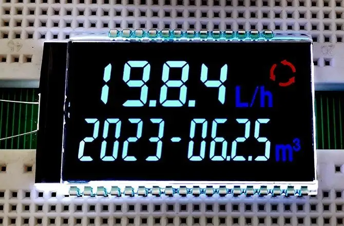 IPS 31PIN VA Black Film Negative Segment LCD Panel Wide-temperature Flow Meter Display Screen Whtie Backlight