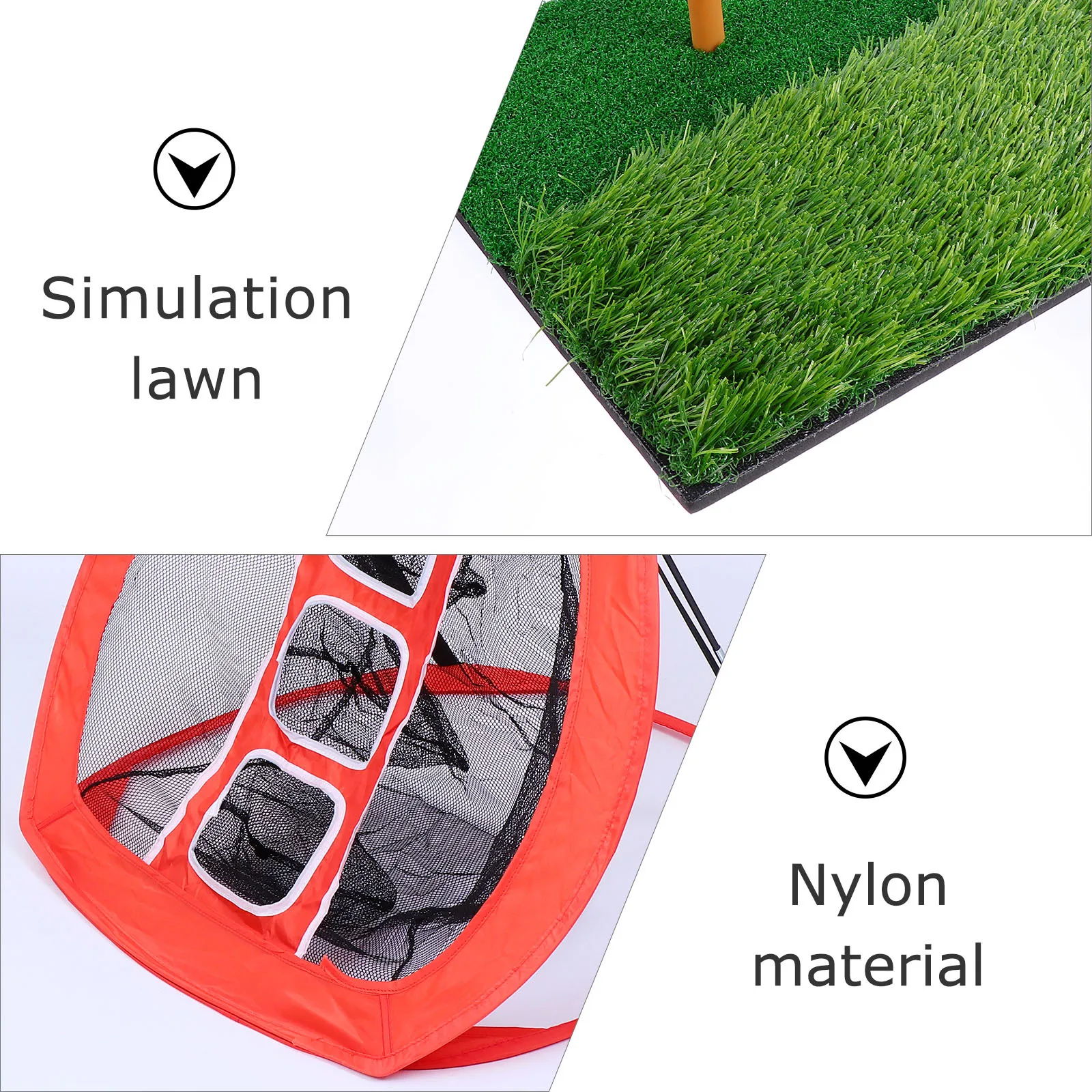 مجموعة واحدة من وسادات شبكة ممارسة الجولف، متينة ومحمولة للتدريب الداخلي والخارجي، معدات حصيرة شبكية من النايلون الرياضية لصديقة العائلة #5