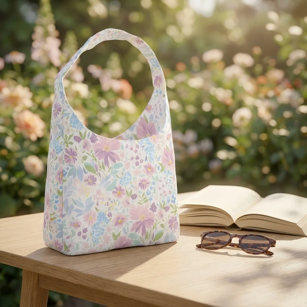 Personalized Tote Bag Custom Print Shoulder Bag for Women DIY Photo Logo Shopping Bag with Button Closure and Inner ZipperPocket