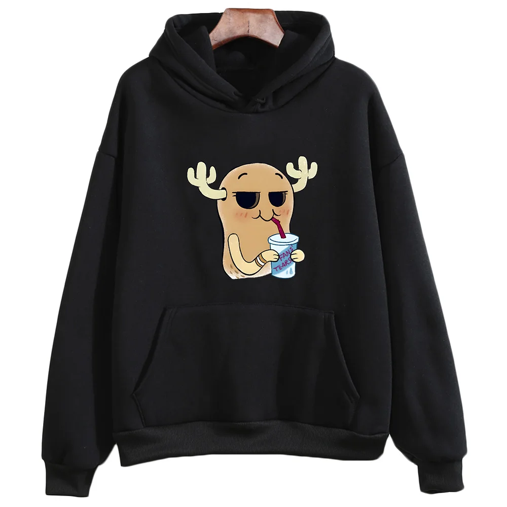 Gumball Wattersonn Penny Drinking Fan's Tears Graphic Hoodies Cute Anime Clothes Autumn Female/male Fleece Hooded Sweatshirts