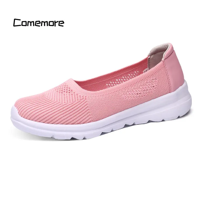 Comemore Breathable Women\'s Ballerinas Casual Flats Women Sneakers Tennis Loafers 42 2023 New Comfortable Summer Shoes for Women