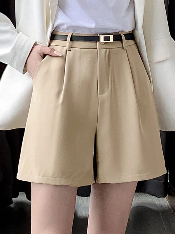 Women's Suit Pants High Waist Straight Leg Wide Leg Casual Shorts Spring Summer New Style Fashionable Korean Style Commute Wind