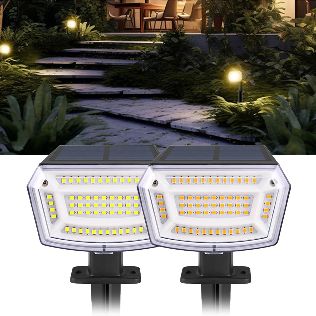 

59 LED Solar Spot Light Outdoor Waterproof 2-in-1 Street Wall Garden Lights Landscape Lighting Pathway Lawn Decorative Lamp