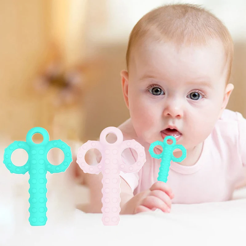 أطفال الكلام العلاج الأسنان مدلك الطفل مضغ أنبوب تلميح الأطفال للتحدث عن طريق الفم إعادة تأهيل العضلات قطار الحديث سيليكون أداة