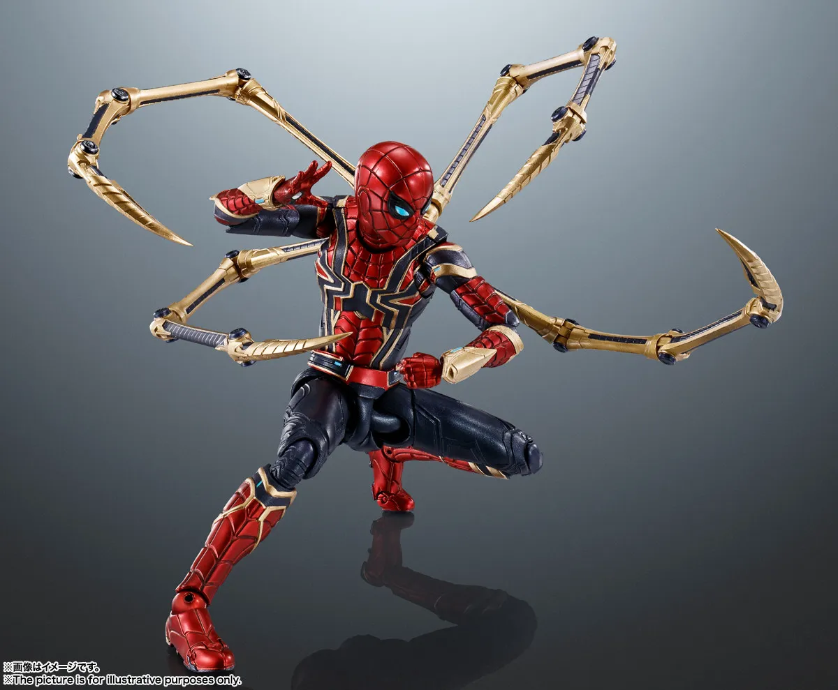 Bandai SH Figuarts Iron Spider Spider-Man No Way Home Reissue Tom Holland Figura de Acción de 14.5cm Modelo Coleccionable en Stock