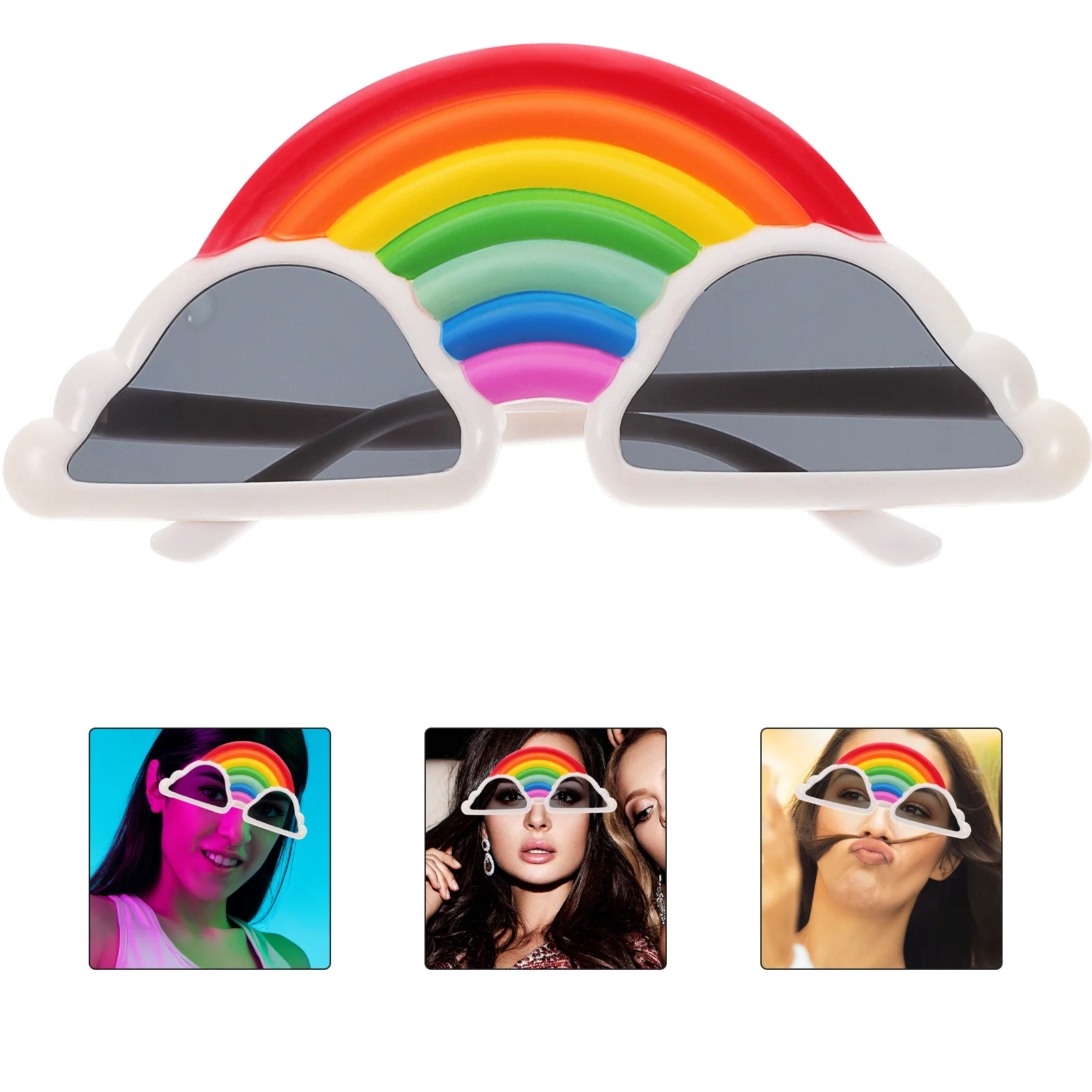 

3Pcs Rainbow Cloud Glasses Lightweight Funny Party Cosplay Eyeglasses Photo Props Festival Supplies Accessories