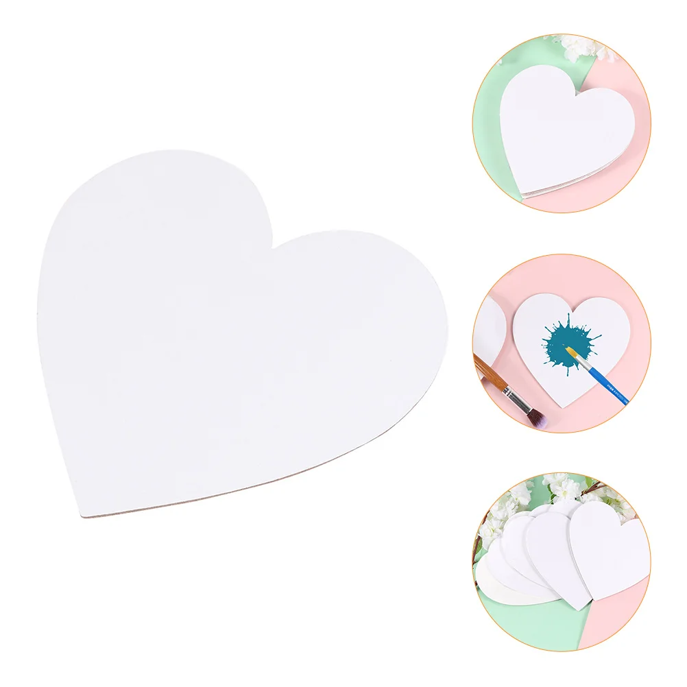 6 Pcs Oil Painting Board Canvas Heart Shaped Canvases for Sketchpad Model Tools Pure Cotton Artist Paper Outdoor