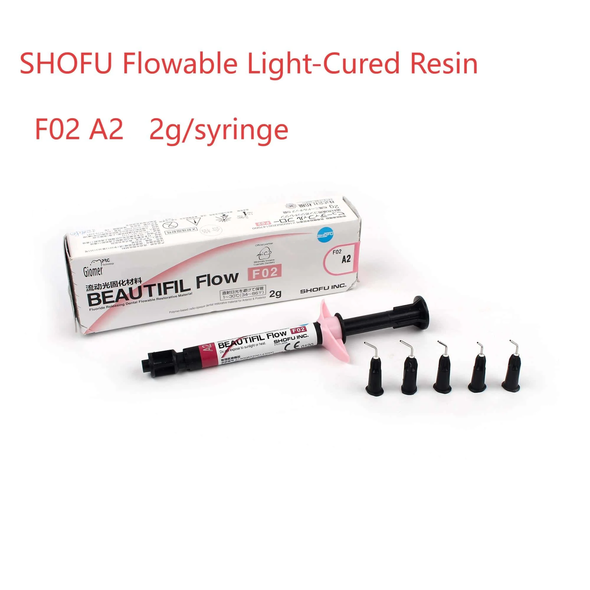 

SHOFU Dental Resin Light Cured Composite Resin Material F02 & F10 Dental Flowable Resin Dental Laboratory 2g/syringe