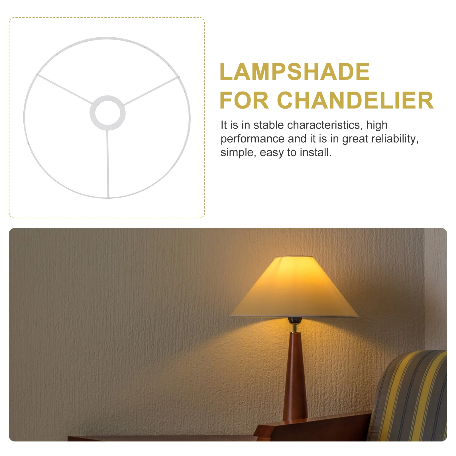 

28Cm Iron Lamp Shade Ring Wire Frame Diy Chandelier Lighting Decor Metal Support Holder Vintage Style Cage Guard Table Desk