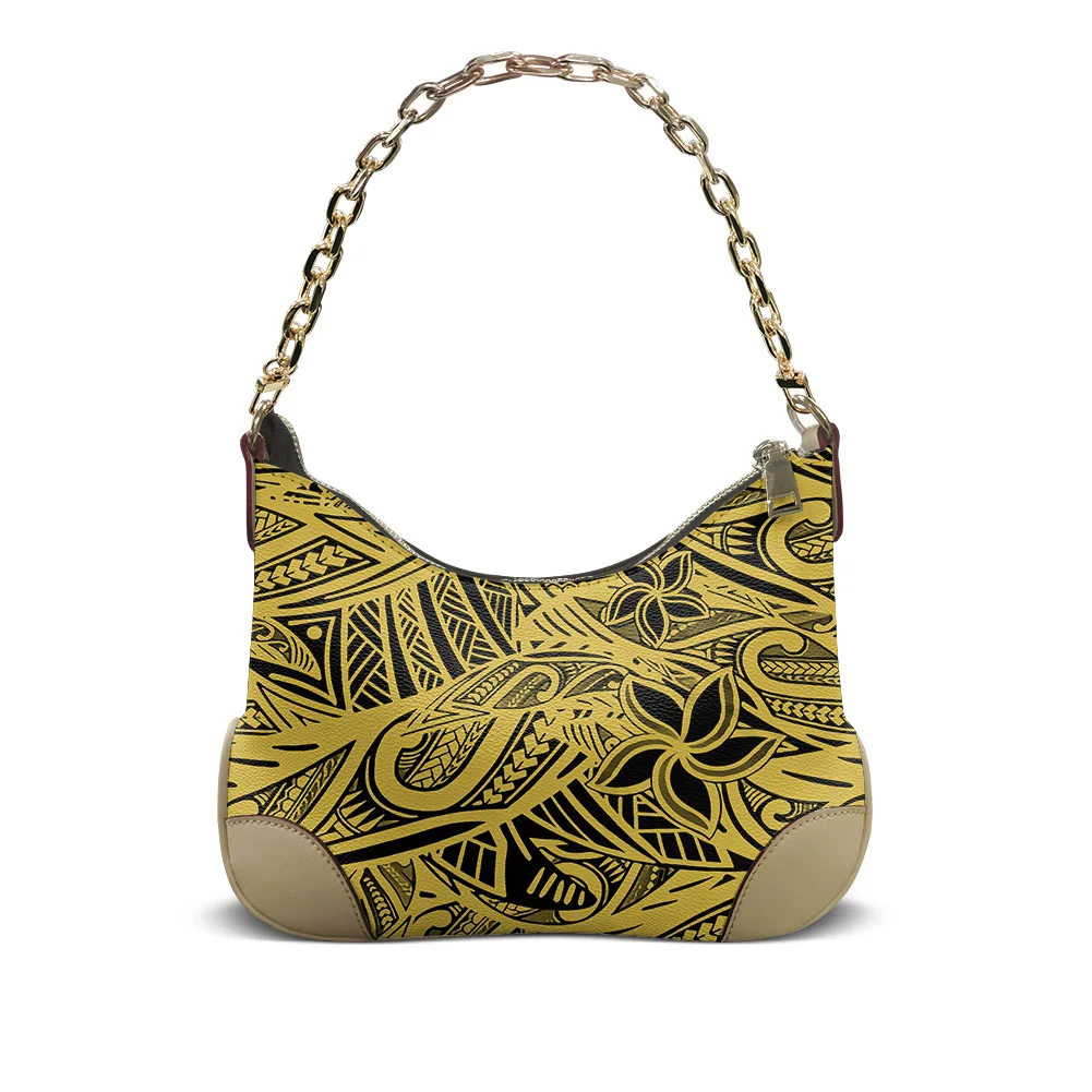 

High-Quality Pu Crossbody Bag New Design With Artistic Texture Print Women's Bag Polynesian Custom Women's Handbag
