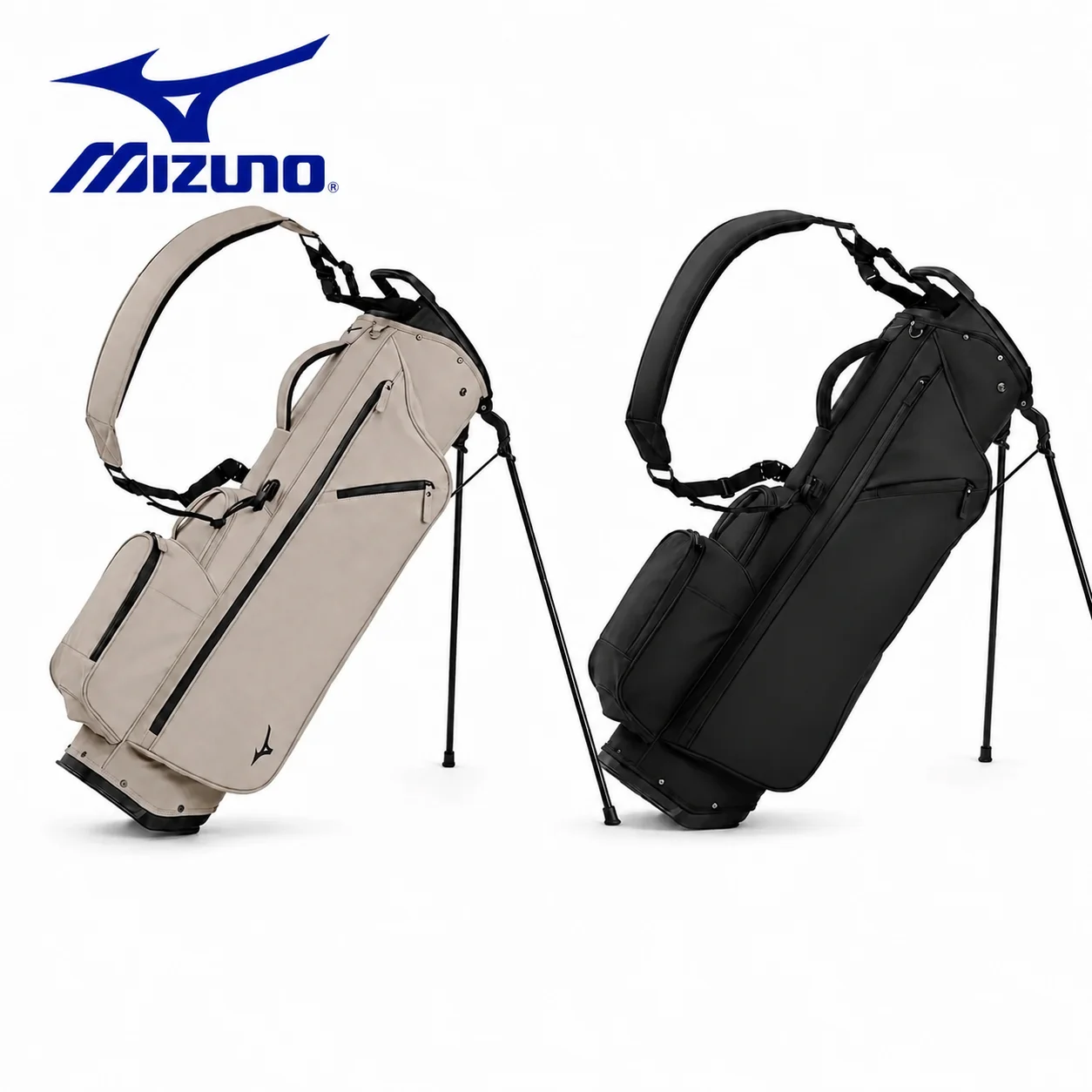 Mizuno Golf Stand Bag 2026 Original Lightweight Carry Bag Unisex Minimalist Course Organizer Waterproof Sports Accessories Black