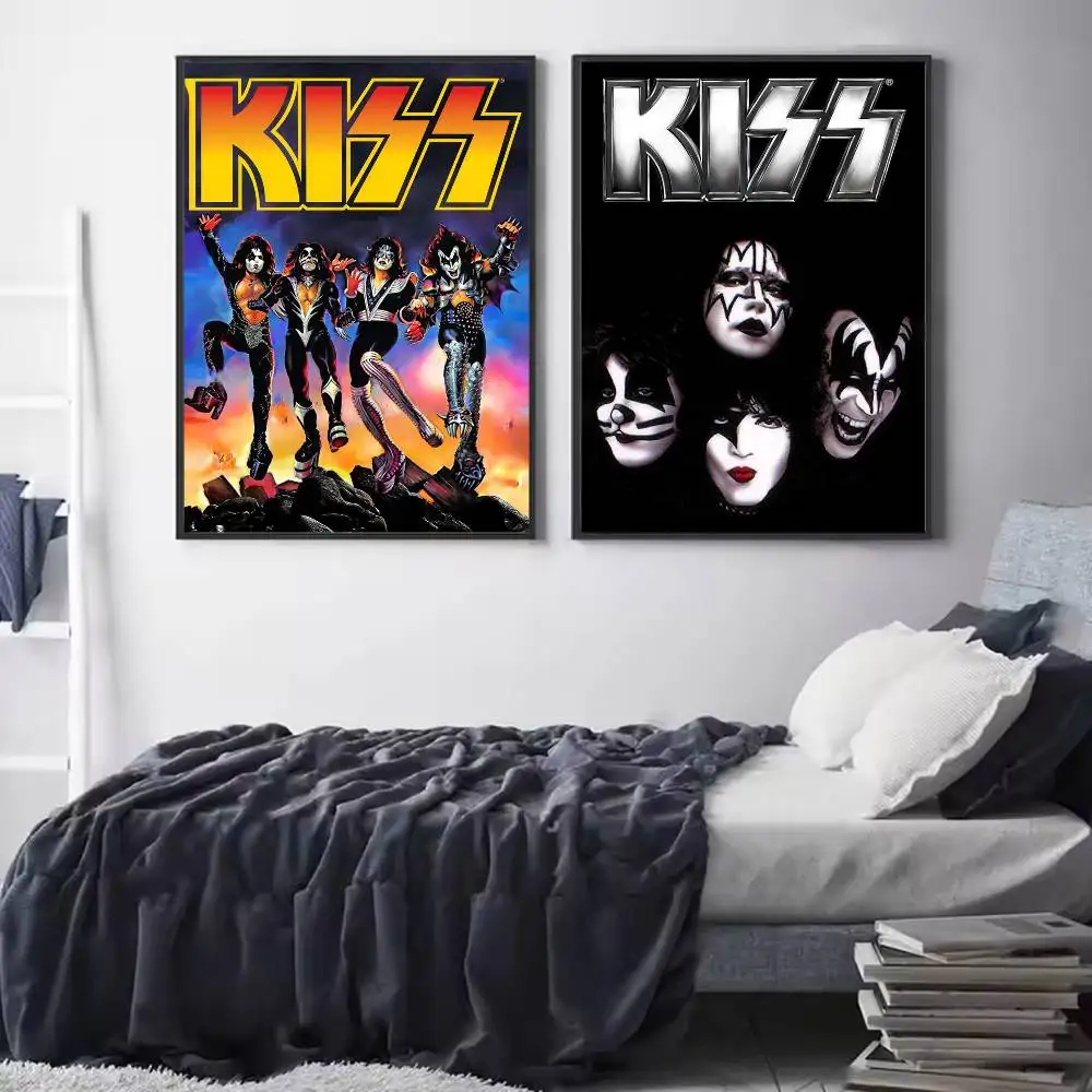 Band Rock Kiss Poster Versatile HD Waterproof Wall Art Self-Adhesive Decor for Any Space Ideal Gift view 3