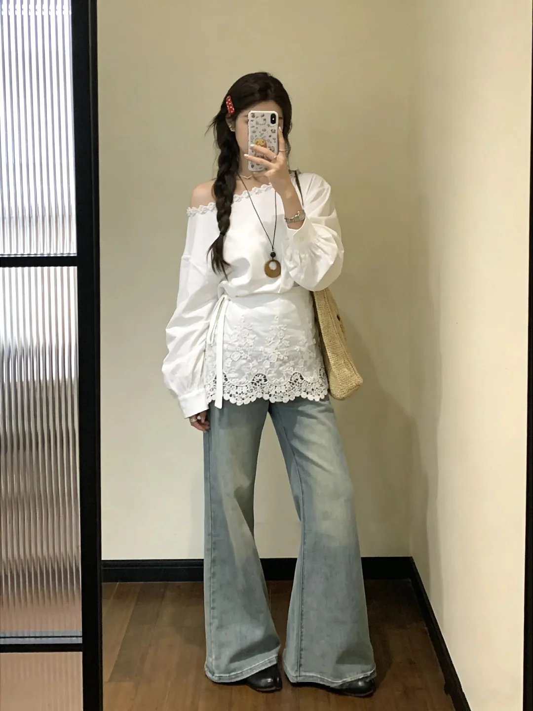 

plus Size Fashionable Long Sleeve Asymmetrical Shoulder Shirt Women's Stylish Waist-Cinching Top Breathable Polyester Fiber