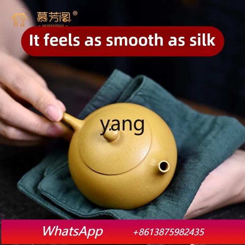 LMM  purple clay pot pure handmade famous master Xishi pot golden section bubble teapot household