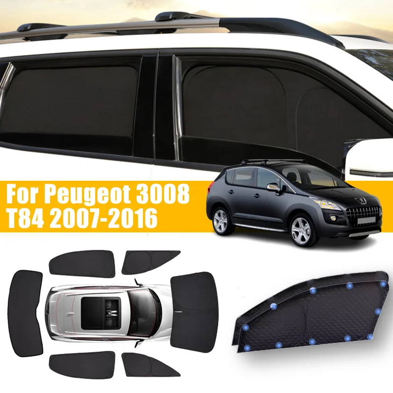 Anti-UV Car Window Foldable Sunshade For Peugeot 3008 T84 MK1 2007-2016 2008 2009 2010 Car Sun Sunscreen Full Cover Accessories